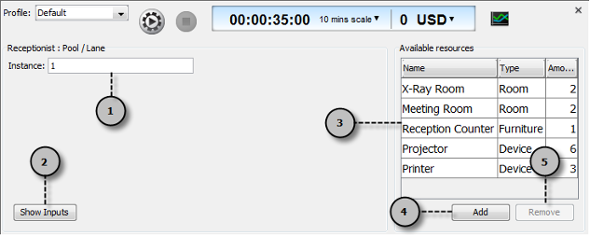 An overview of simulacian control panel while selected pool/lane