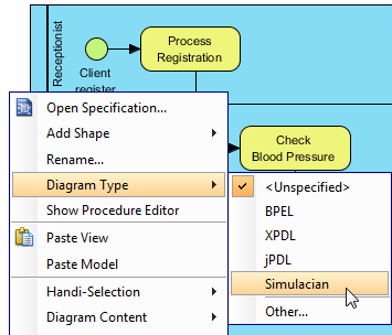 Set diagram's type to Simulacian