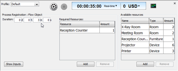 Set the duration of flow object