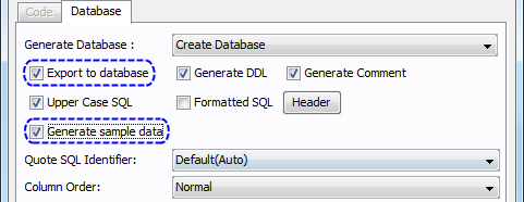 Generating database with sample data