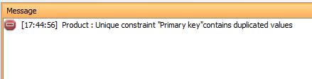 Message appear when something goes wrong