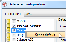 Set as default database