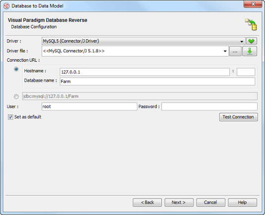 Database setting