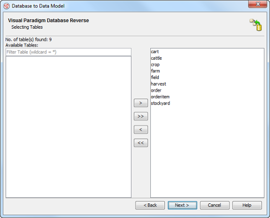 Select tables