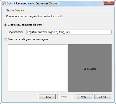 Select a diagram to visualize the result
