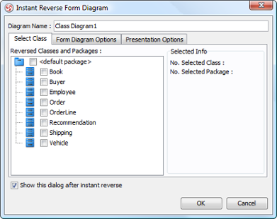 The Instant Reverse Form Diagram dialog box