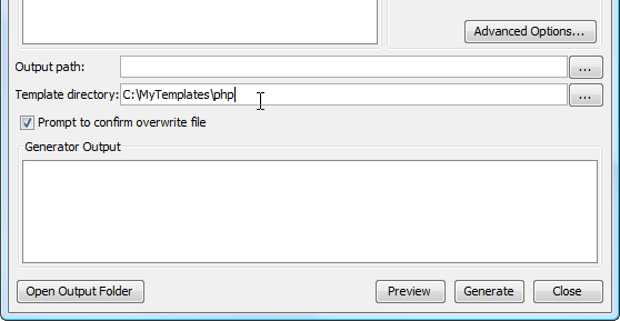 Specifying tmeplate directory
