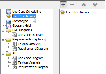 Choosing to include information of use case ranks in template