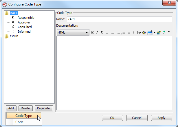 Add a code type