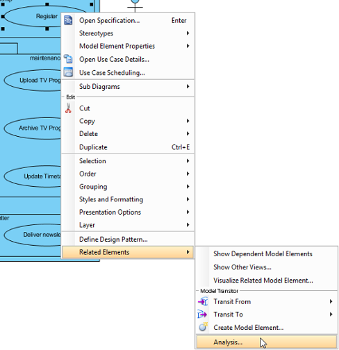 Analyze a diagram element