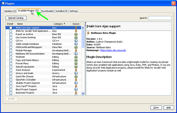 click available plugin