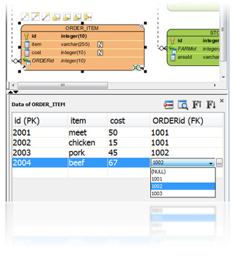 Define sample data in ERD