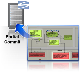 Commit partial changes to server
