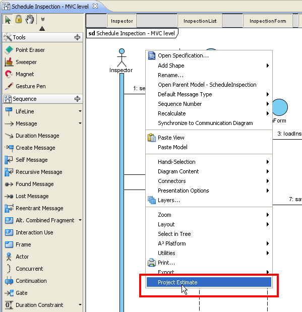 select plugin in popup menu