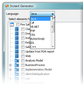 Instant code generation