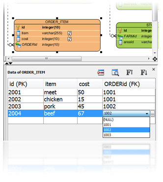 Define sample data in ERD