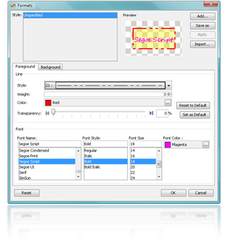 Formatting shapes and connectors