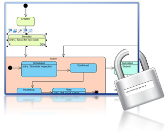 Protect diagram by password
