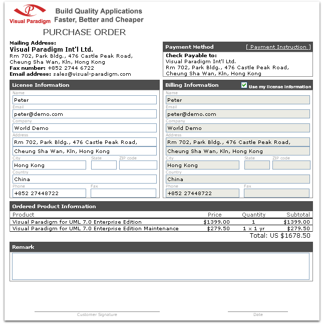 purchase order form. Download Order Form