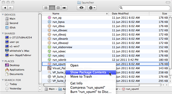 show package content