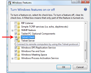 select telnet client
