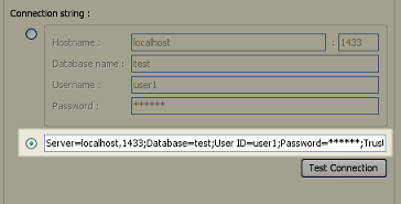 enter url in connection string