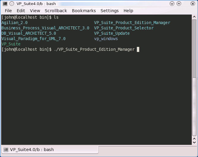 execute product edition manager in console