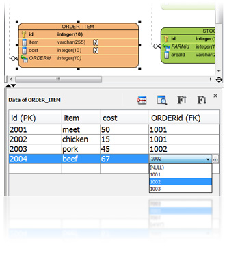 Define sample data in ERD