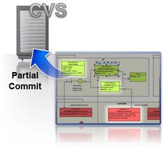 Commit partial changes to server