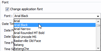 select font
