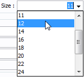 select font size