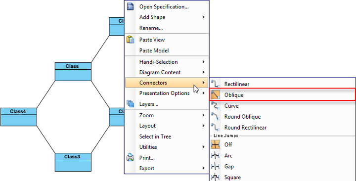connectors menu