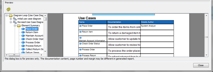 show element summary content
