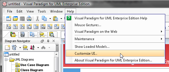 select customize UI