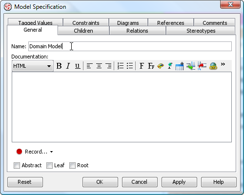 enter domain model name