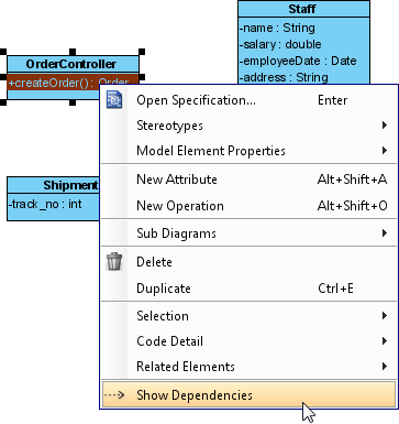 show dependencies