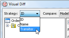 select tansitor as visual diff strategy