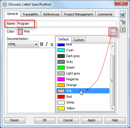 configure label