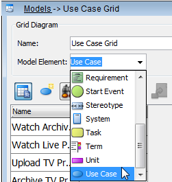 select model element