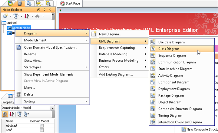 new class diagram for domain model