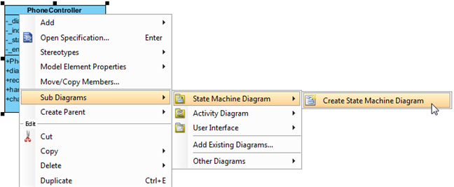 create sub state machine diagram