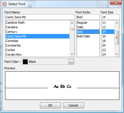 set font