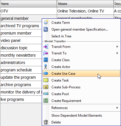 create use ase from general member