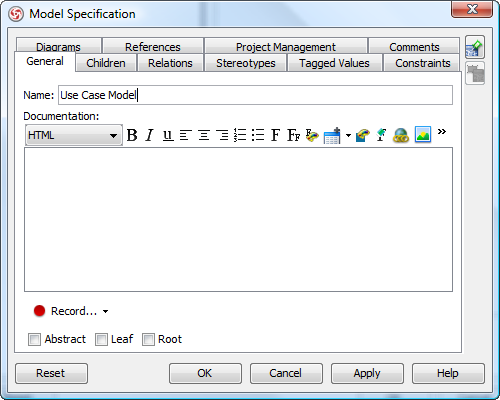 specify model name
