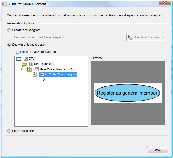 visualize to existing diagram