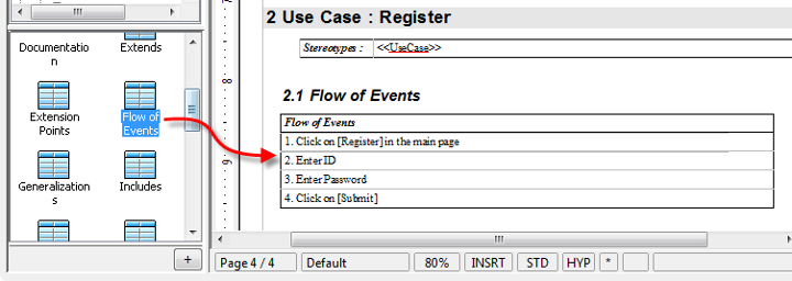 create flow of events