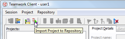 import prj to server