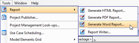 to gen word report