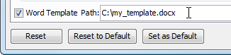 specify word template