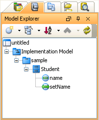 Model elements under Model Explorer